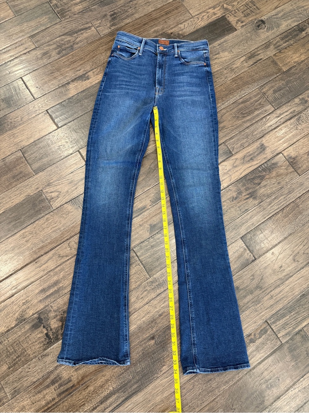 MOTHER High Waisted Runaway Jeans 29 Start Your Engines Flare WORN 1x Like new! - Picture 3 of 9